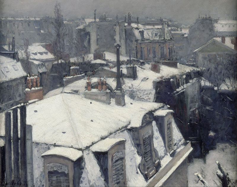 Gustave Caillebotte, Vue de toits (Effet de neige), 1879